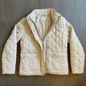 J. Crew Quilted Jacket - full zip, snap button EUC